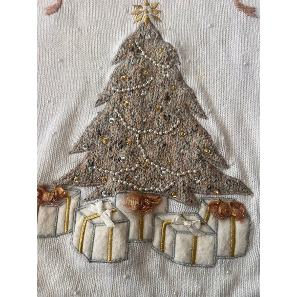 Vintage Victoria Jones Embroidered Christmas Tree Sweater Women’s Size Medium - Picture 4 of 8